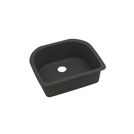 Elkay Quartz Classic 25 X 22 X 8-1/2 Single Bowl Undermount Sink Black ELGSU2522BK0